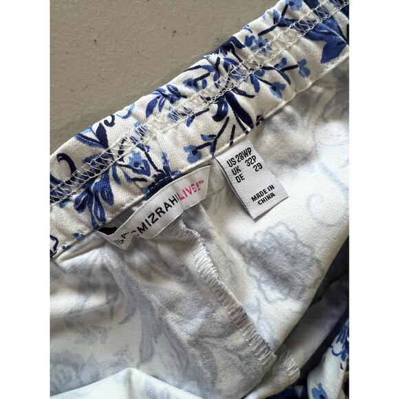 Isaac Mizrahi 24/7 Ankle Length Printed Pants- Blue Floral, PLUS PETITE 28W - Picture 5 of 9
